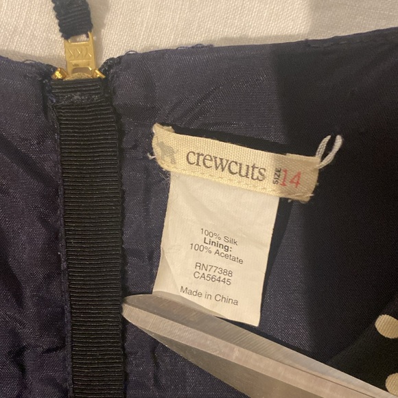 J.Crew Crewcuts Girls Pure silk Navy Dress size 14 - Picture 7 of 10